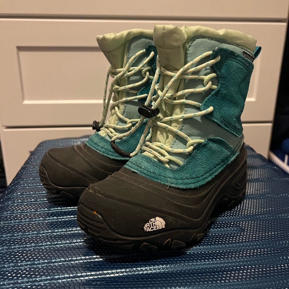 The North Face Kids' Aqua and Black Snow Boots